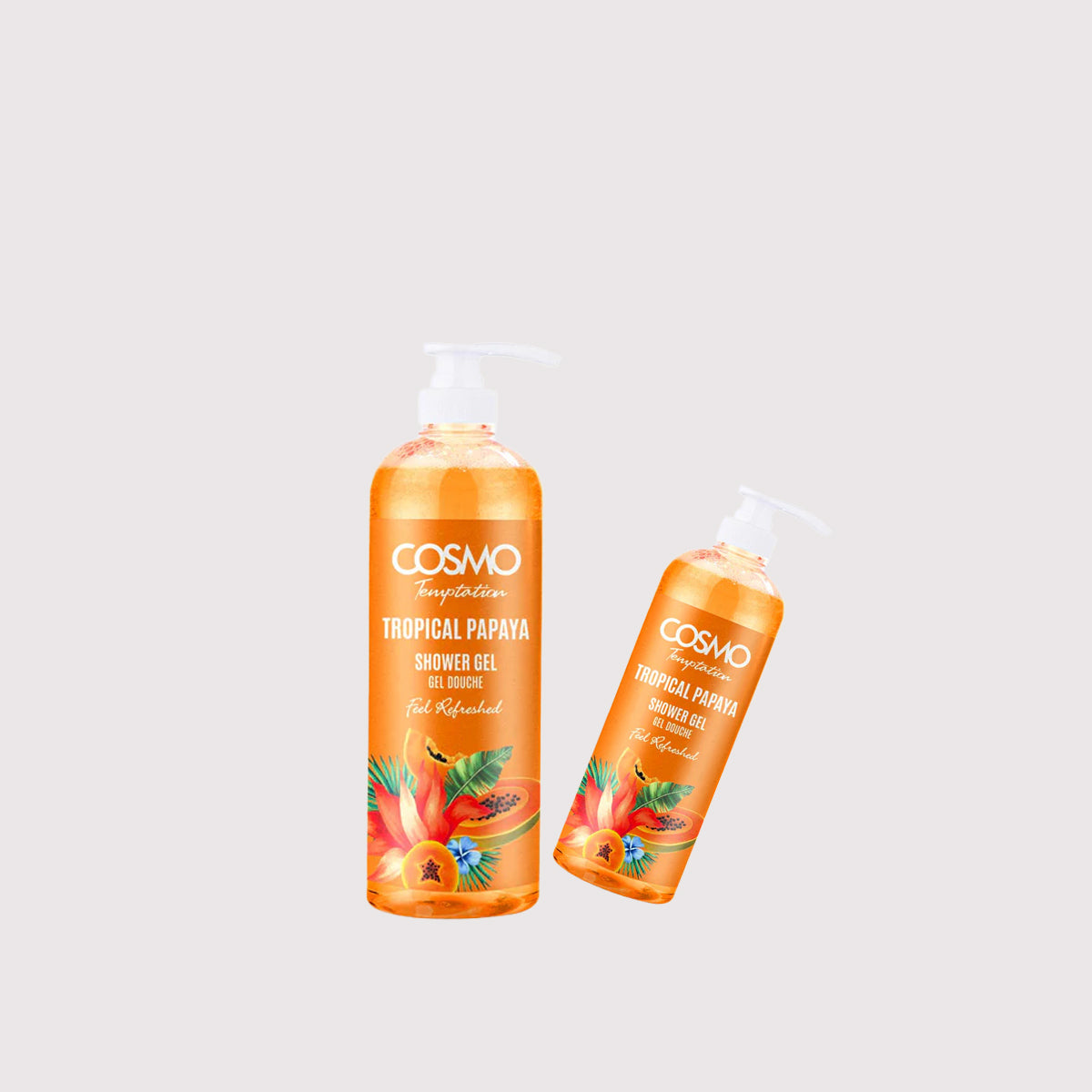 Temptation Shower Gel Papaya 1000ml & 480ml - Pack Of 2